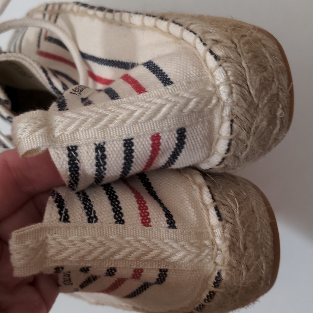 SOLUDOS Oxford Lace-up Platform Espadrilles Striped NWOB 9.5 - Picture 6 of 8